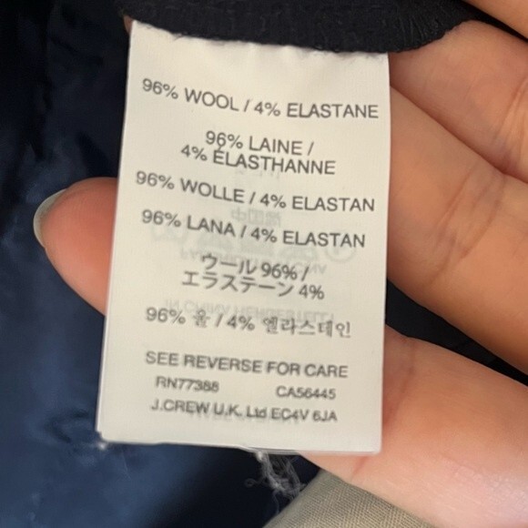 J. Crew Straight-leg Pant in Bi-stretch Wool In Navy 0 - Picture 11 of 15